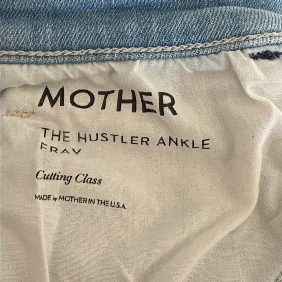 MOTHER The Hustler Fray Light Wash High-Rise Straight Leg Jeans, Size 29 - Picture 8 of 15